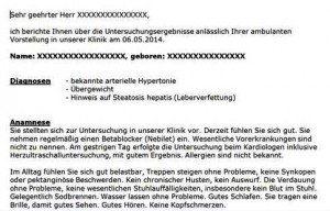 Arztbrief Beispiel