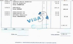 Krankenhausrechnung Spanisch