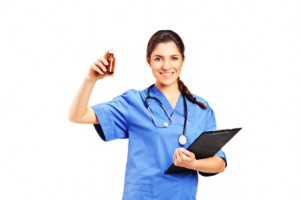 Ärztin bei der Visite